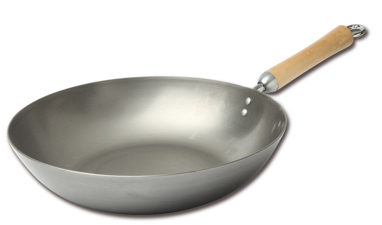 Joyce Chen 12-Inch Carbon Steel Wok Pan - Professional Stir Fry Pan for High Heat Cooking - Perfect for Asian Stir-Fry, Sautéing, and Deep Frying at Home