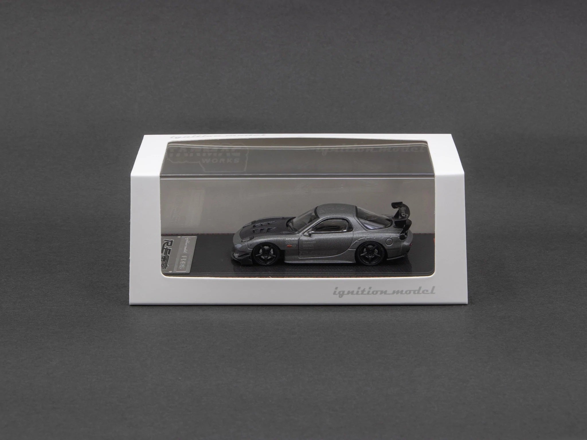 1:64 Scale Mazda RX-7 FD3S RE Amemiya Model Car in Titanium Gray - Diecast Collectible for Display, Racing Enthusiasts & Japanese Car Lovers