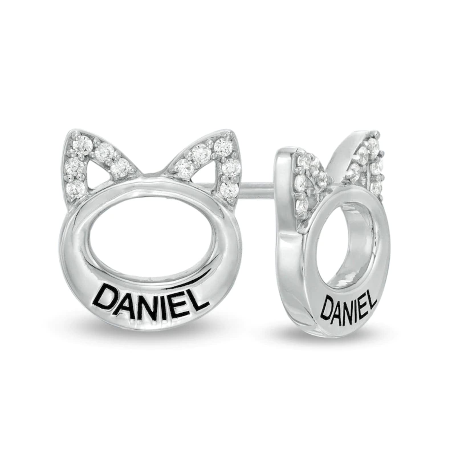 Custom Name Cat Earrings - Personalized Stud Earrings for Women | Unique Charm Jewelry Gift for Birthday, Anniversary & Special Occasions | Perfect for Cat Lovers & Fashion Accessories