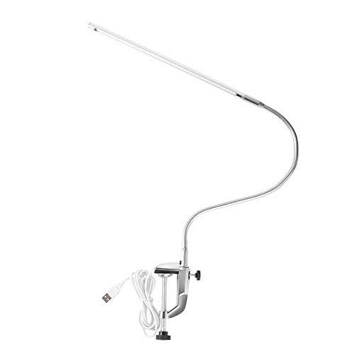 Haofy 18W USB Adjustable LED Desk Lamp with Clip - Eye-Caring Reading Light for Study, Office, Makeup & Manicure (Silver) | Perfect for Home, Dorm & Beauty Salon Workspace