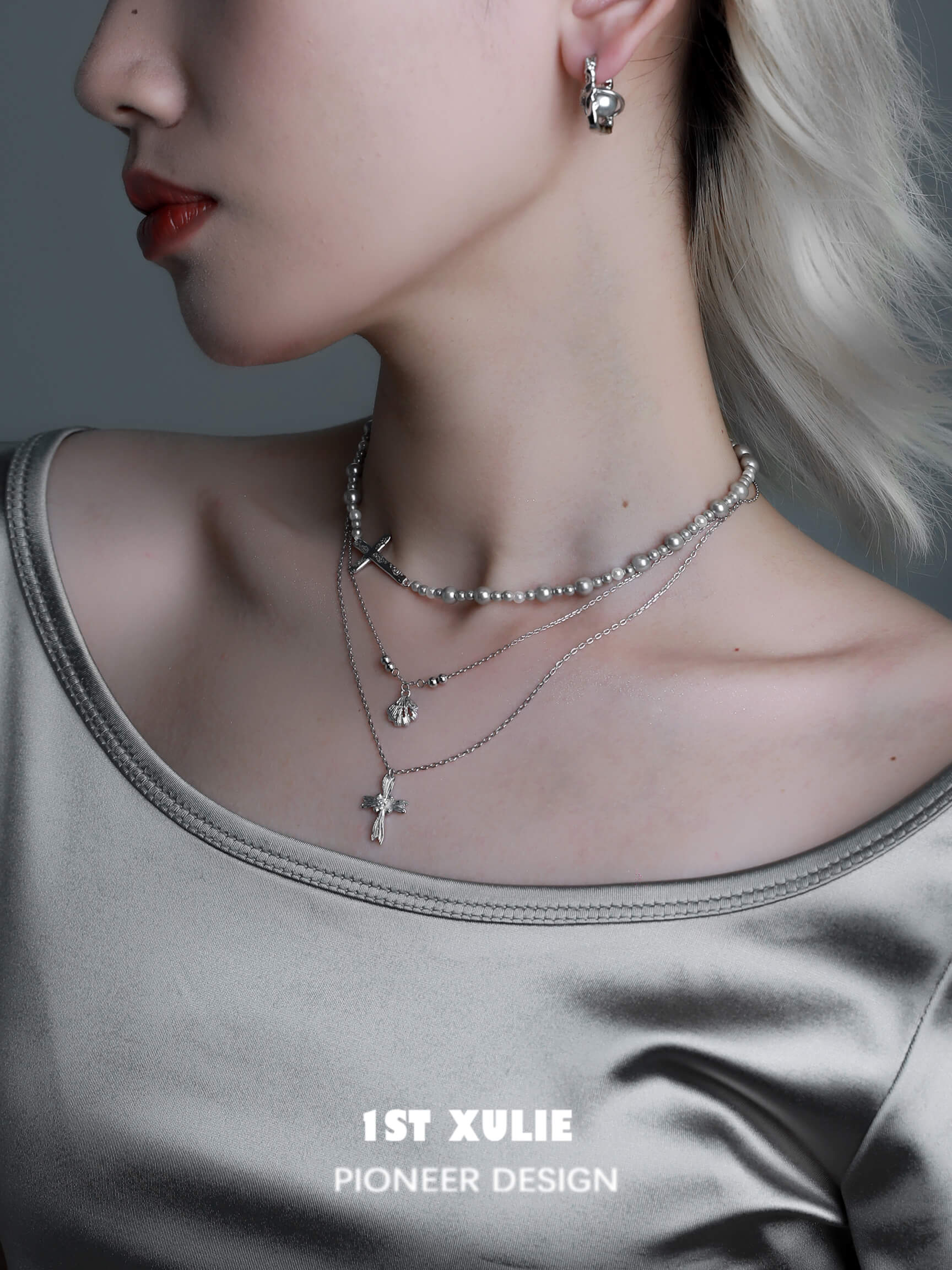 S925 Sterling Silver Gray Pearl Choker Necklace for Women - Elegant Angel Pendant Jewelry Gift for Birthday, Anniversary & Special Occasions
