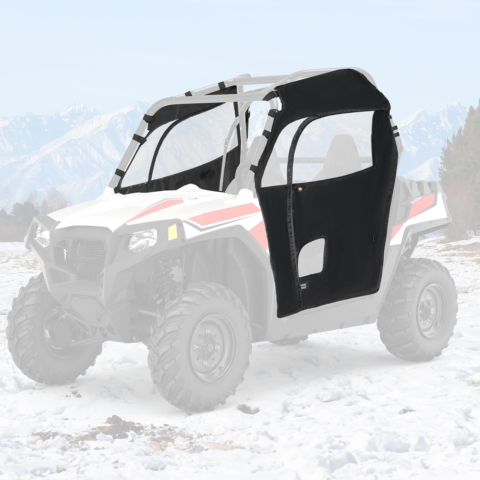 KEMIMOTO Soft UTV Cab Enclosure for Polaris RZR 570 (2014-2020), RZR Trail 570 (2021-2022), 800 & S 800, 900 (2014) - Universal Fit with Windshield, Side Mirrors & Roof - Weatherproof Protection for Off-Road Adventures & Trail Riding