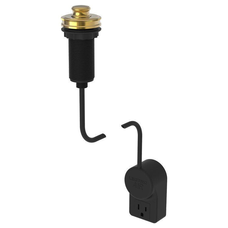 Air Activation Switch Taft Disposer with Power Adapter - Polished Gold PVD Brass Finish for Kitchen Sink Waste Disposal | Easy Installation & Modern Upgrade
