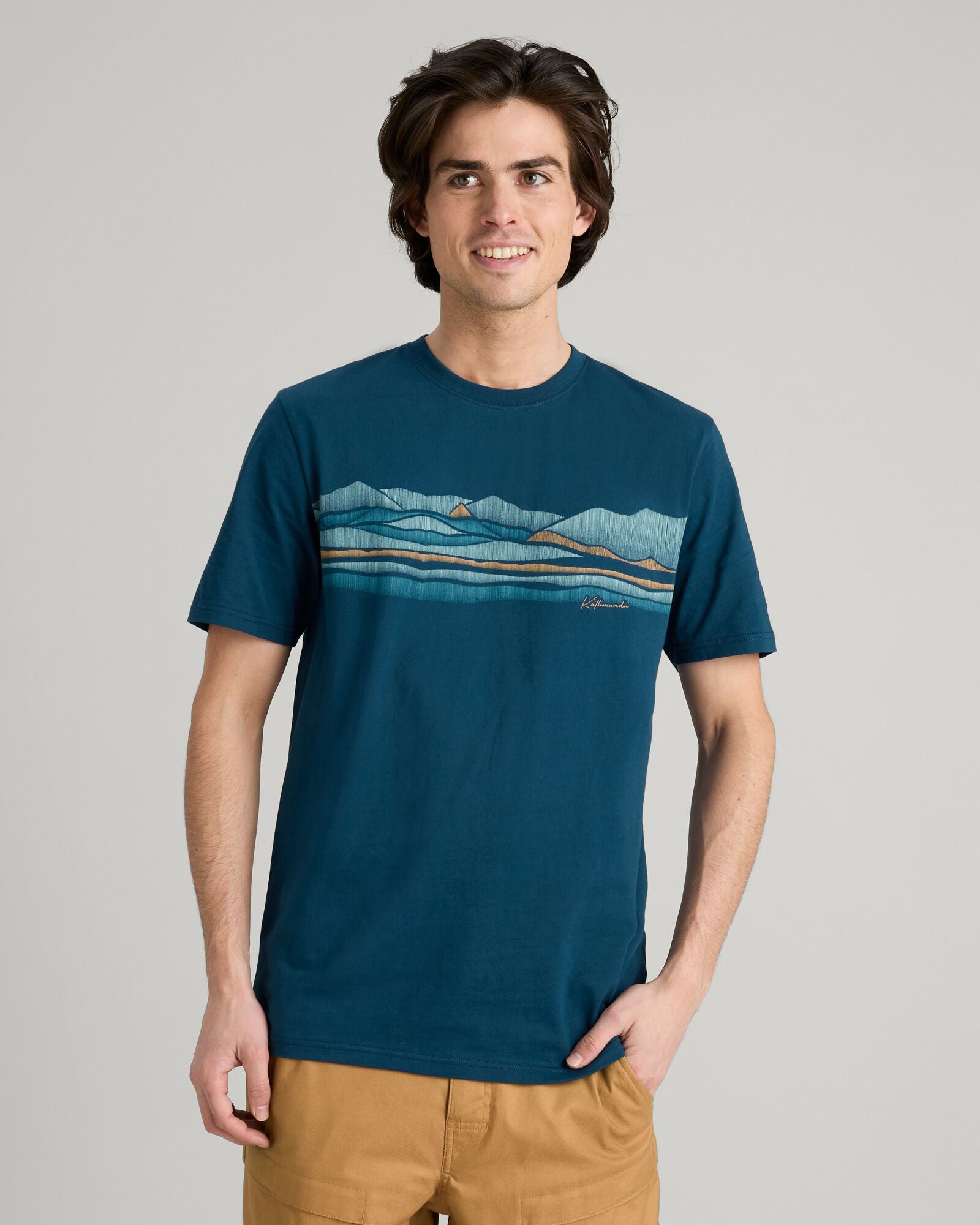 Premium Men's Long White Cloud Organic Cotton T-Shirt - Soft & Breathable Undertow Design - Perfect for Casual Wear, Outdoor Activities & Layering