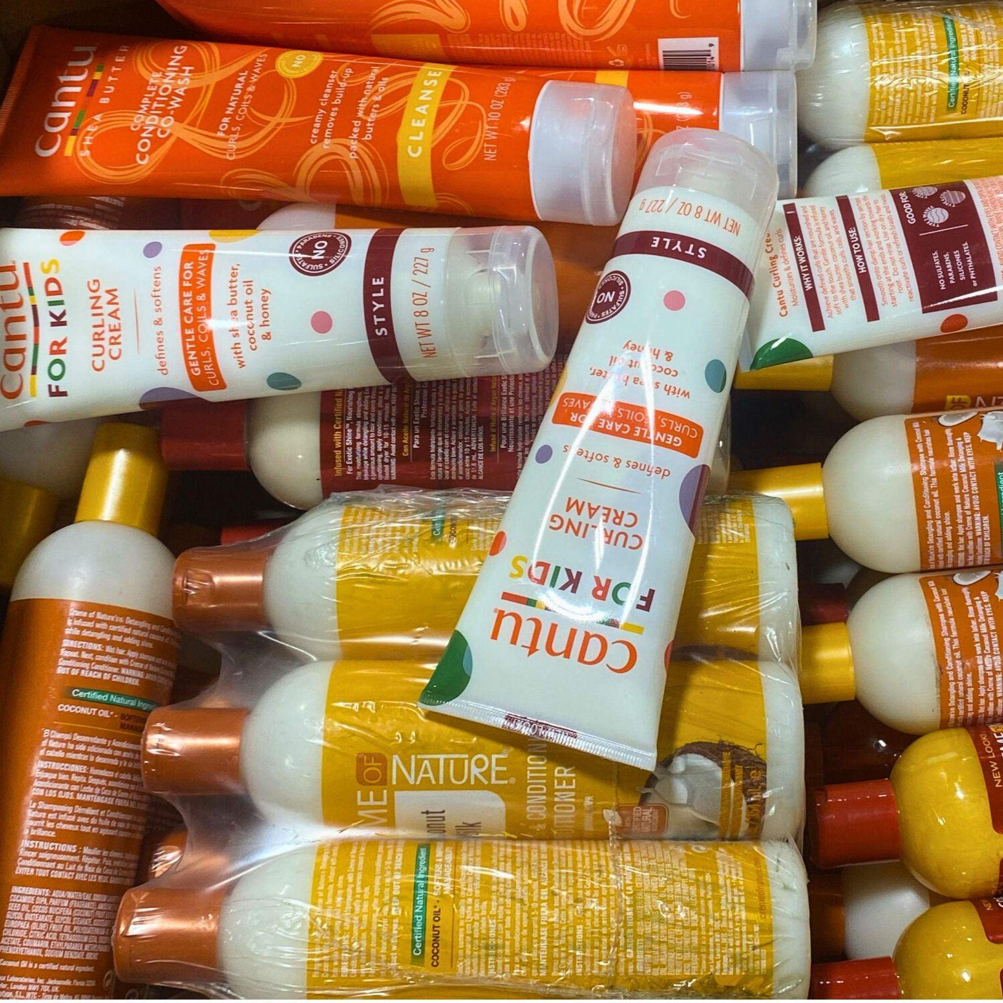 **Creme Of Nature & Cantu Hair Care Assorted Mix - 50 Pcs Lot for Natural Hair Growth & Styling - Perfect for Salons, Home Use & Travel**