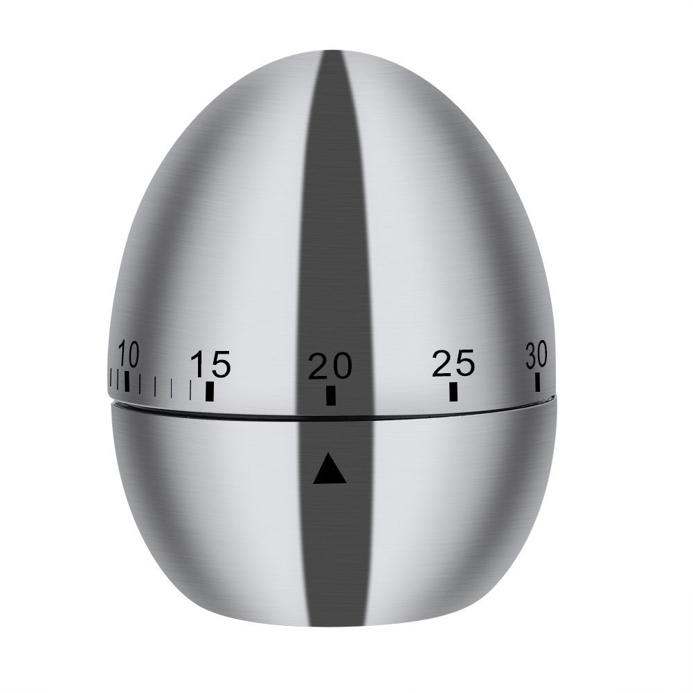 Stainless Steel Egg Timer - Boiled Egg Shape Kitchen Alarm Cooking Tool for Perfect Soft, Medium & Hard Eggs - Ideal for Cooking, Baking & Meal Prep