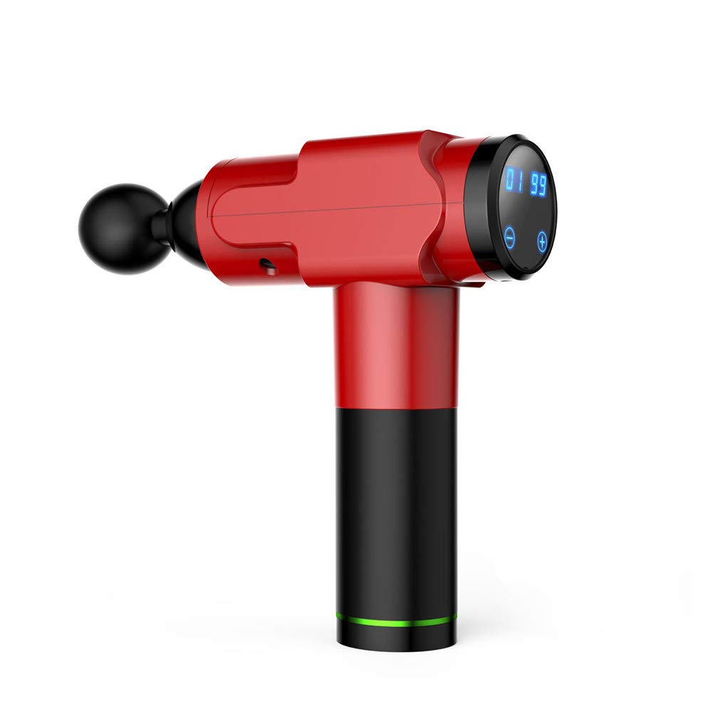 **Professional Handheld Percussion Massage Gun - Deep Tissue Muscle Relaxation, 6 Speed Levels & 6 Interchangeable Heads, Portable Fitness & Recovery Tool for Athletes, Gym, Home Use (Black/Red)**    *(Use Cases: Post-Workout Recovery, Muscle Pain Relief, Stress Relief, Fitness Enthusiasts, Office Workers, Travel Companion)*