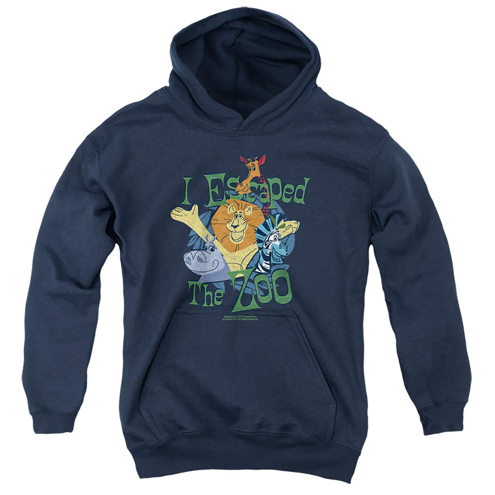 Unisex Youth Pullover Hoodie - Madagascar Escape Style for Casual Wear