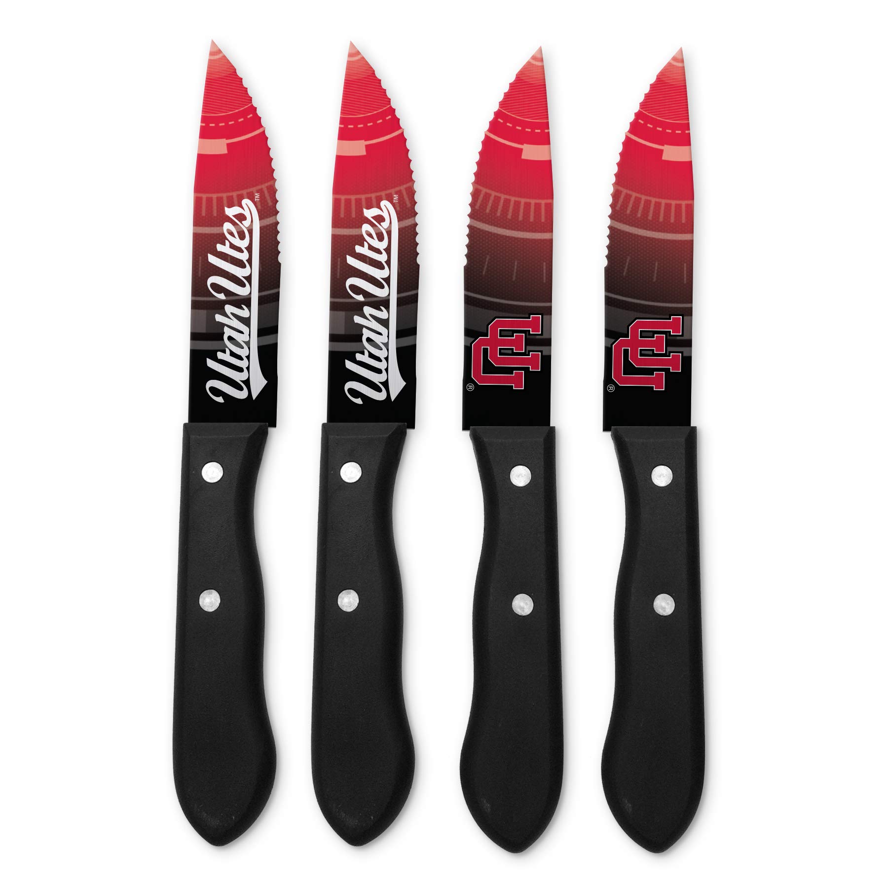 Premium NCAA Themed Steak Knife Set - Unisex Adult Stainless Steel Steak Knives for Grilling, BBQ, and Fine Dining - Perfect for Sports Fans and Home Chefs
