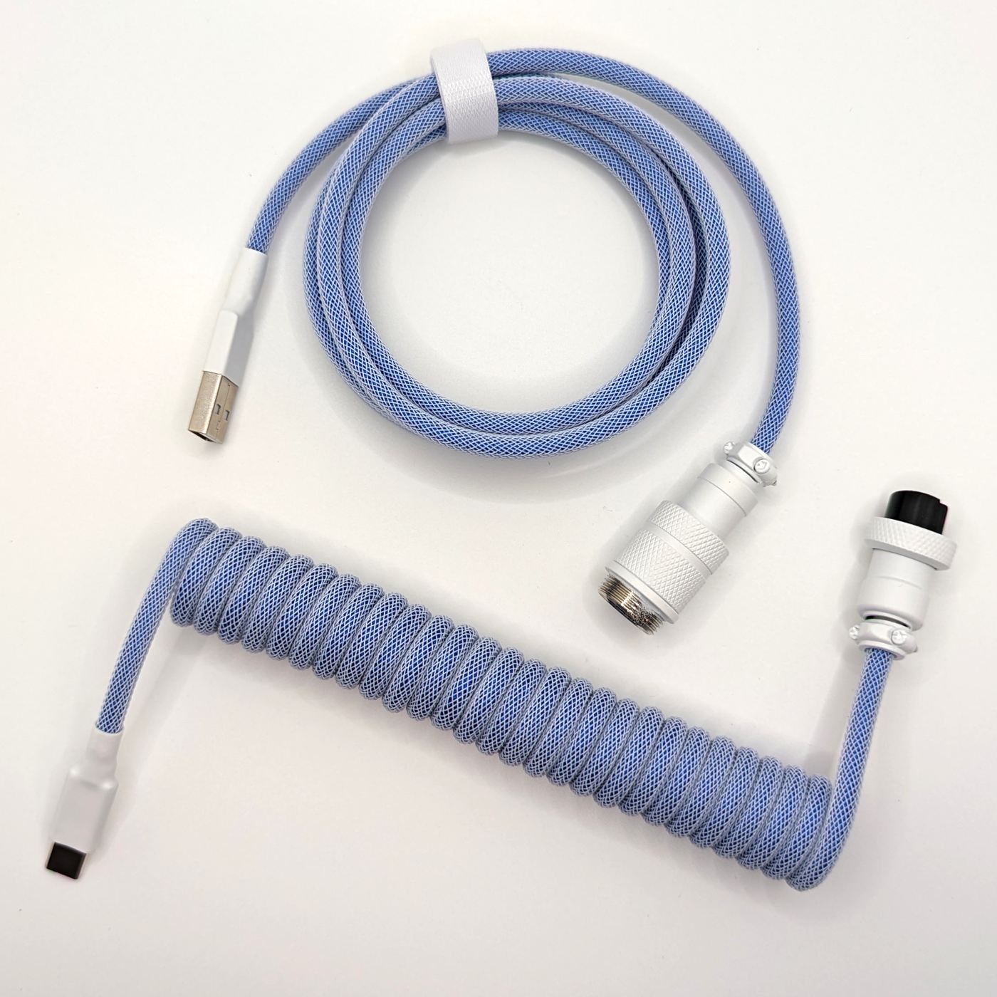 Premium Coiled USB-C Keyboard Cable - Frost White | Durable & Tangle-Free for Mechanical Keyboards | Perfect for Gaming, Office & Home Workspaces