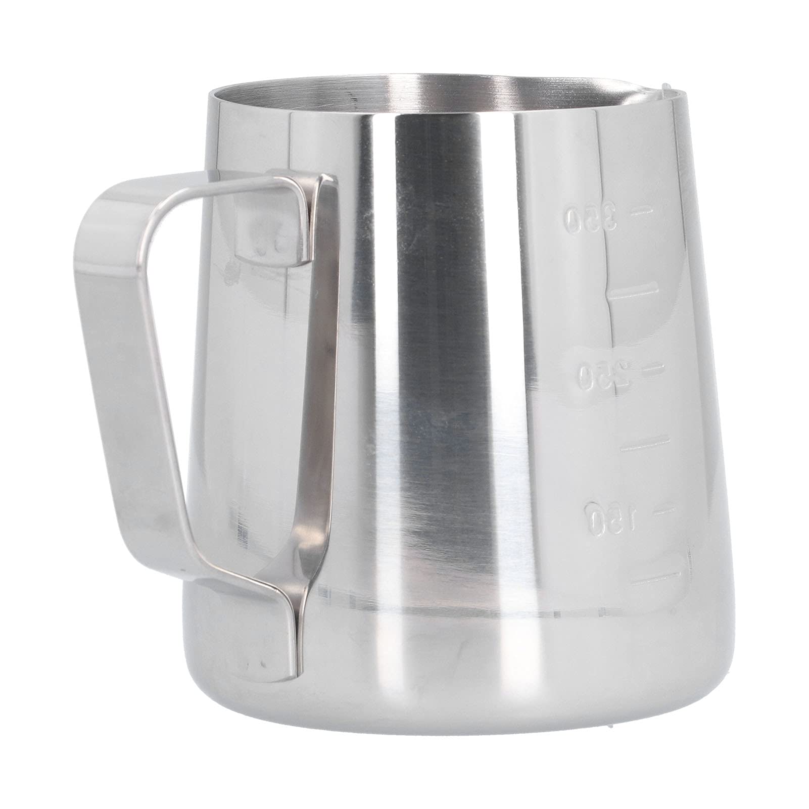 Stainless Steel Coffee Frothing Pitcher - 12oz Heat-Resistant Milk Frother with Measurement Scale for Latte Art, Perfect for Home Baristas & Coffee Shops | Great for Cappuccino, Latte & Macchiato Making