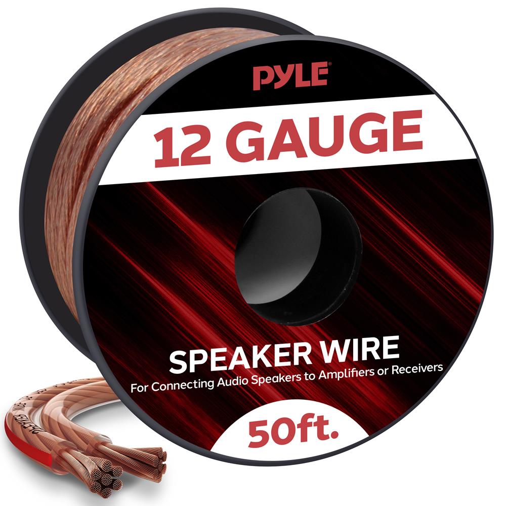 12 Gauge 50 Ft. Speaker Wire - Heavy Duty Oxygen-Free Copper Audio Cable for Home Theater, Surround Sound, and Outdoor Speakers | Indoor/Outdoor Use, Weather Resistant