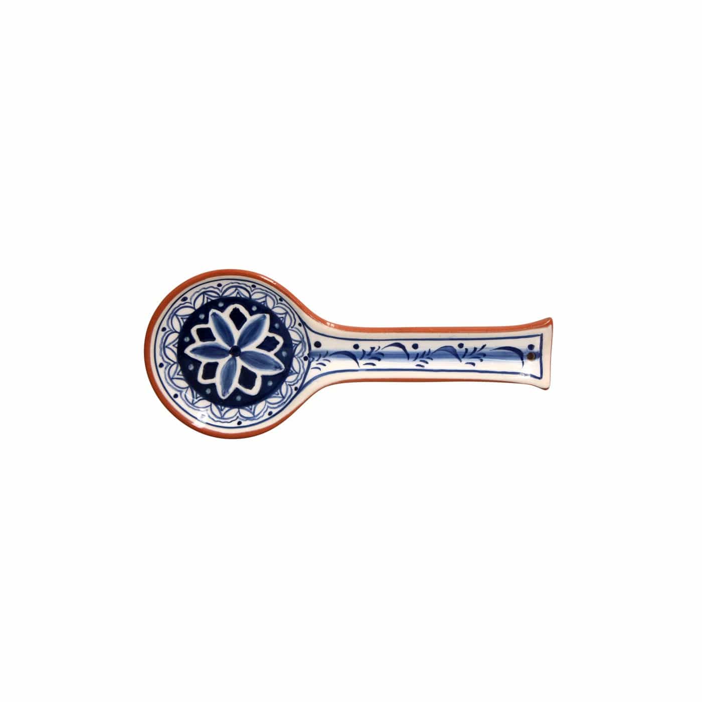 Handmade Blue & White Terracotta Spoon Rest - Casafina Alentejo Ceramic Kitchen Decor for Cooking, Serving & Dining Table Display