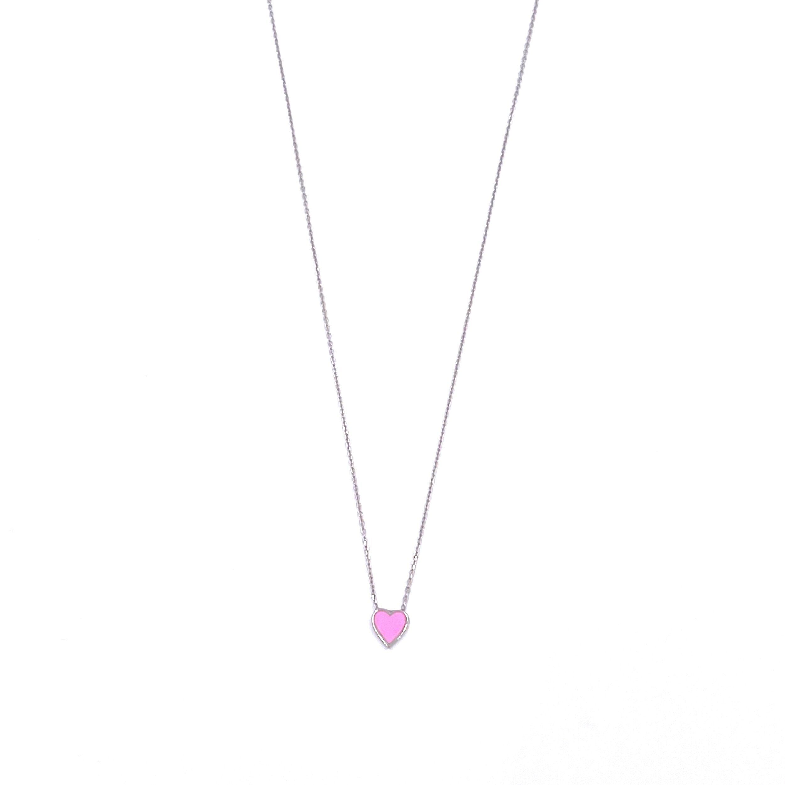 Ashley Gold Sterling Silver Pink Enamel Heart Necklace for Women - Elegant Valentine's Day Gift for Her, Romantic Jewelry for Anniversary, Birthday & Special Occasions