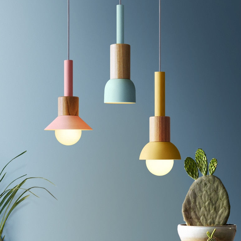 Stylish Astrid Metal & Wood Pendant Lights - Modern Industrial Ceiling Lighting Fixture for Dining Room, Kitchen Island & Living Room Decor