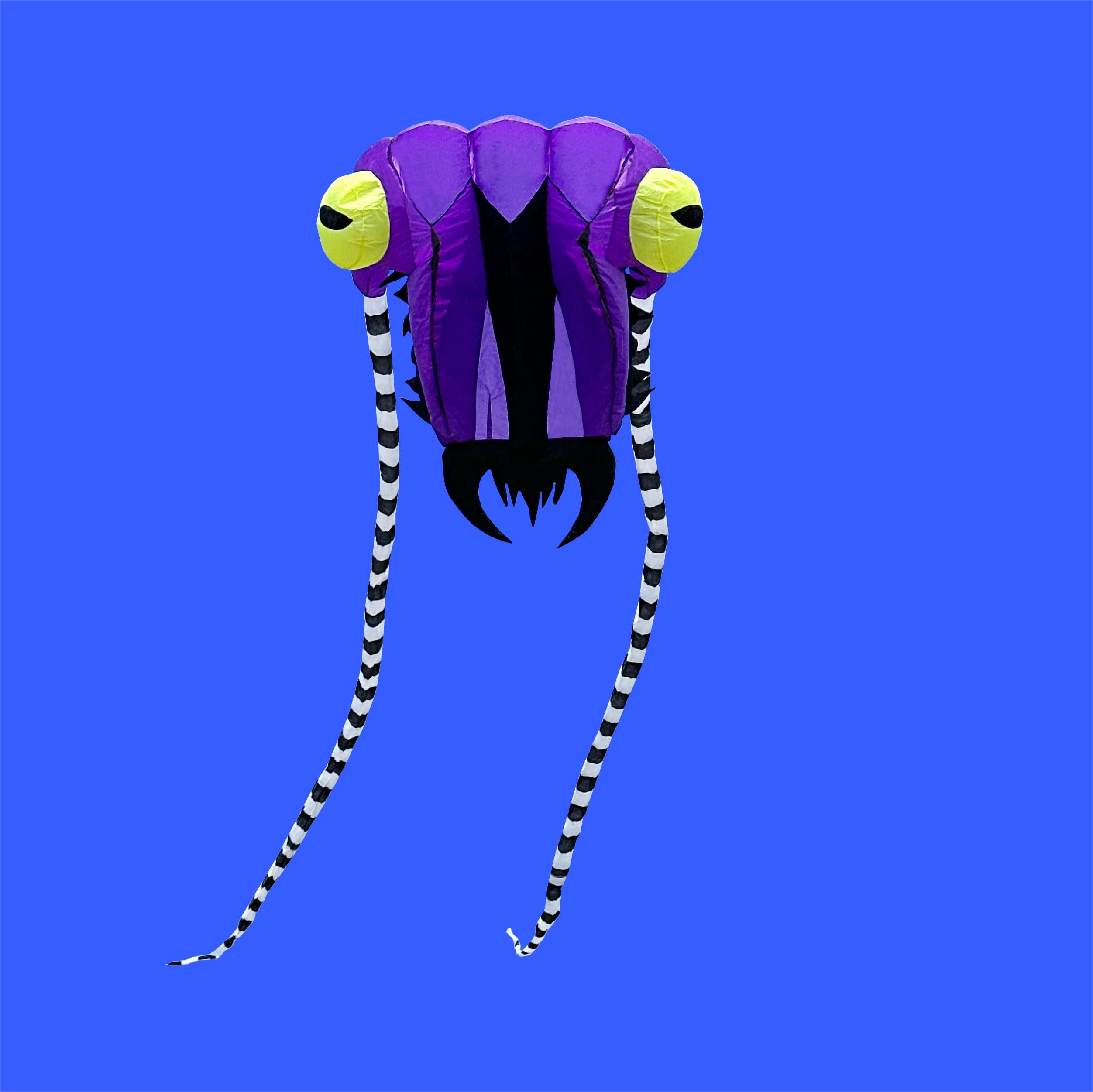 2M Trilobite Kite - Purple Flying Kite for Outdoor Activities, Beach, Park & Family Fun