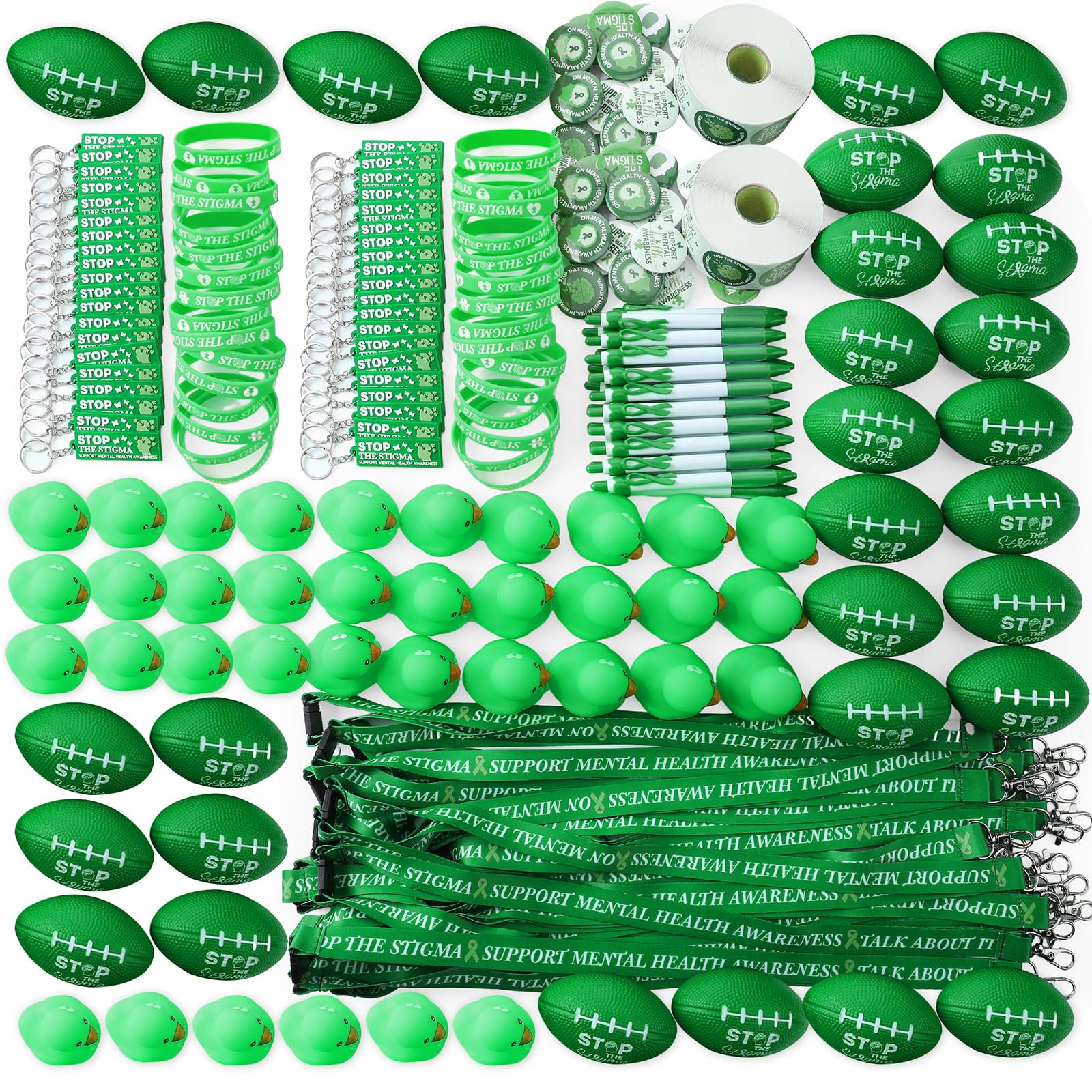 Mental Health Awareness Kit - 2350 Pcs with Stickers, Keychains & Stress Balls for Office & School Support