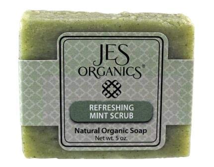 Organic Handcrafted Bar Soap with Refreshing Mint Scrub - JES Organics Natural Soap for Sensitive Skin | Perfect for Daily Cleansing, Spa Days & Eco-Friendly Gifts