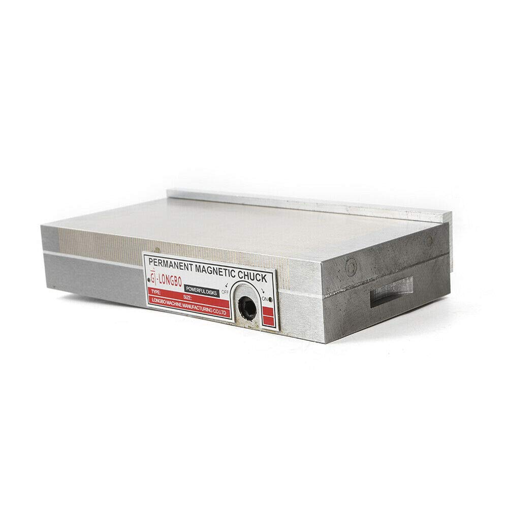 Fine Pole Permanent Rectangular Magnetic Chuck with Handle - Uniform Magnetic Force for Grinding, EDM, Line Cutting & Bench Drilling | Ideal for Metalworking, Machining & Precision Tool Holding