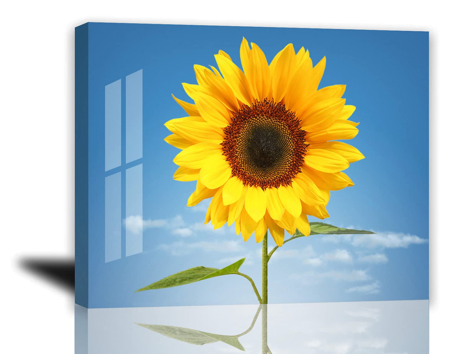 Sunflower Canvas Wall Art - 12x16 Inch Framed Decor for Bedroom & Living Room
