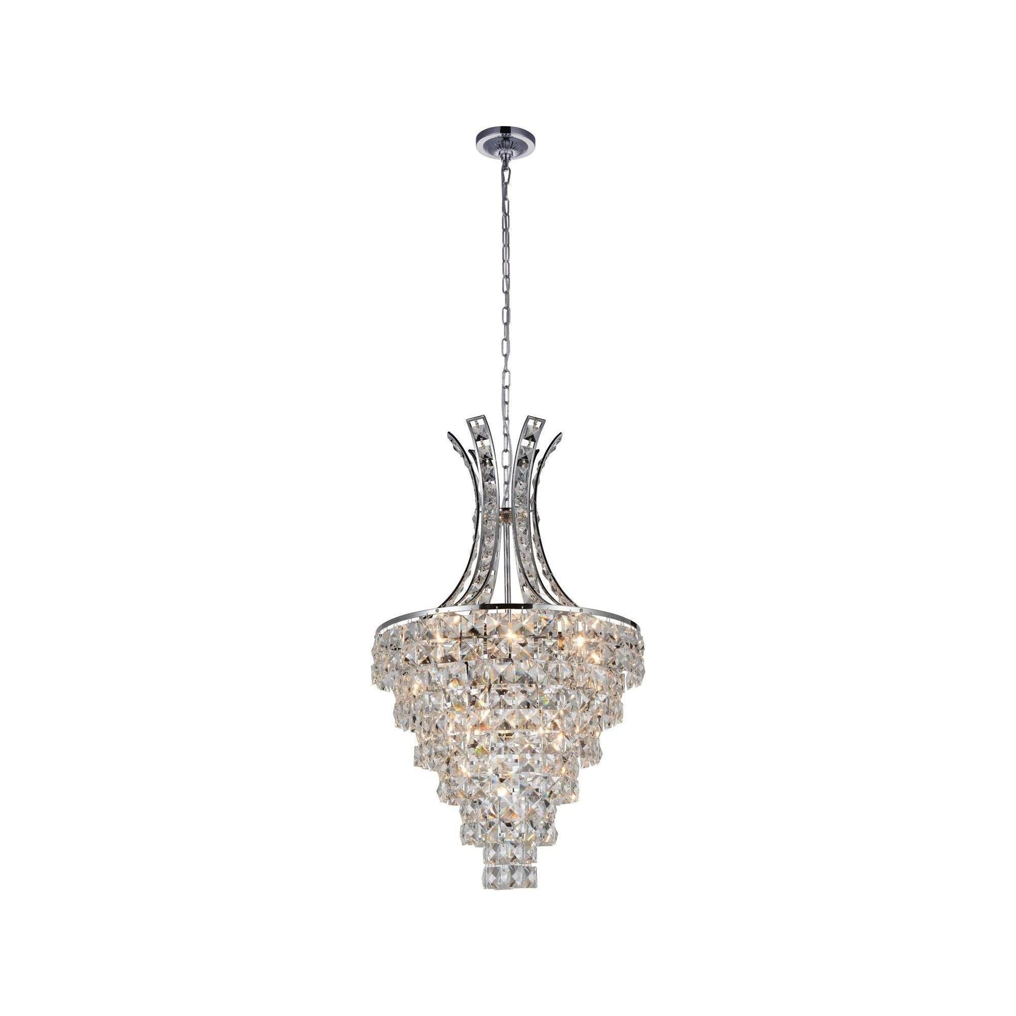 Elegant Crystal Chandelier Lighting Fixture - Modern Ceiling Light for Dining Room, Bedroom & Living Room Decor