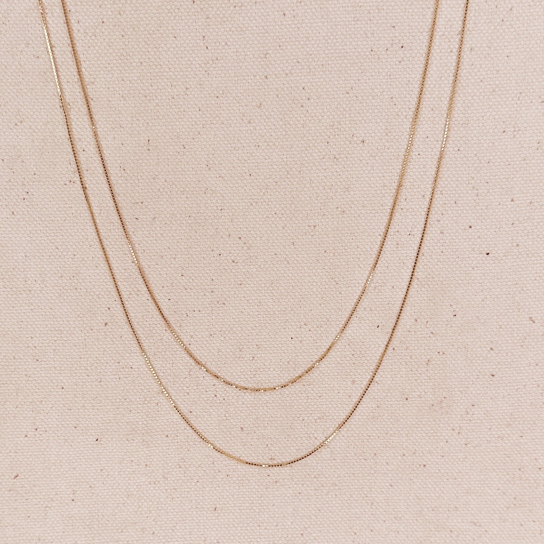 18K Gold Filled Thin Box Chain Necklace 0.85mm - Dainty & Elegant Jewelry for Women, Perfect for Layering, Everyday Wear & Special Occasions