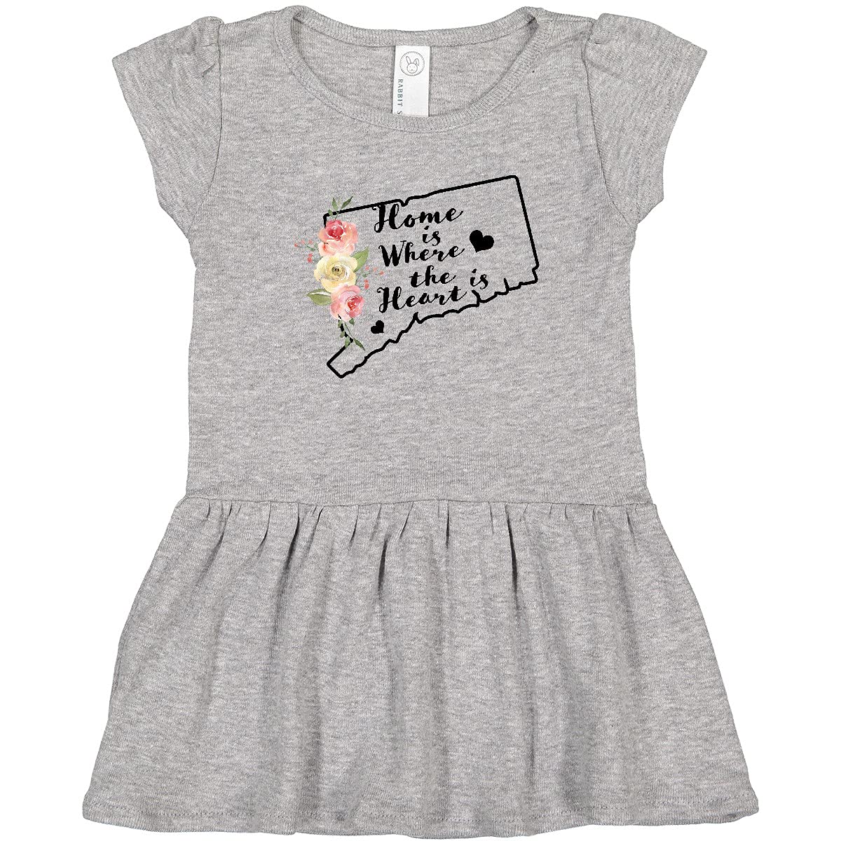 Inktastic Connecticut Home is Where The Heart is Watercolor Print Toddler Dress - Cute Casual Outfit for Girls, Playdates & Family Photos