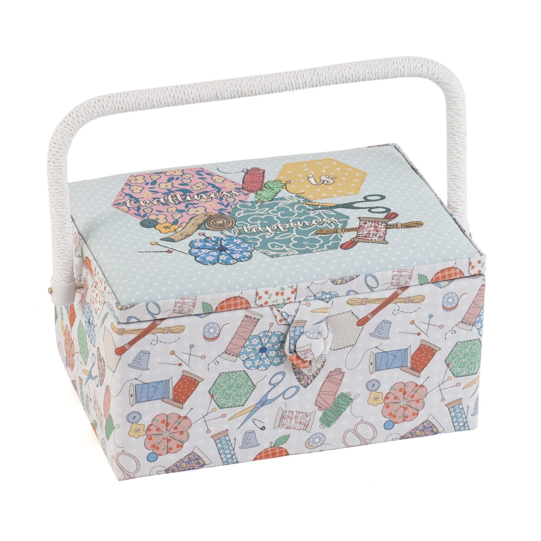 Medium Sewing Craft Storage Box - Organize Hobby Supplies & DIY Projects - Perfect for Sewing, Knitting, and Craft Room Organization