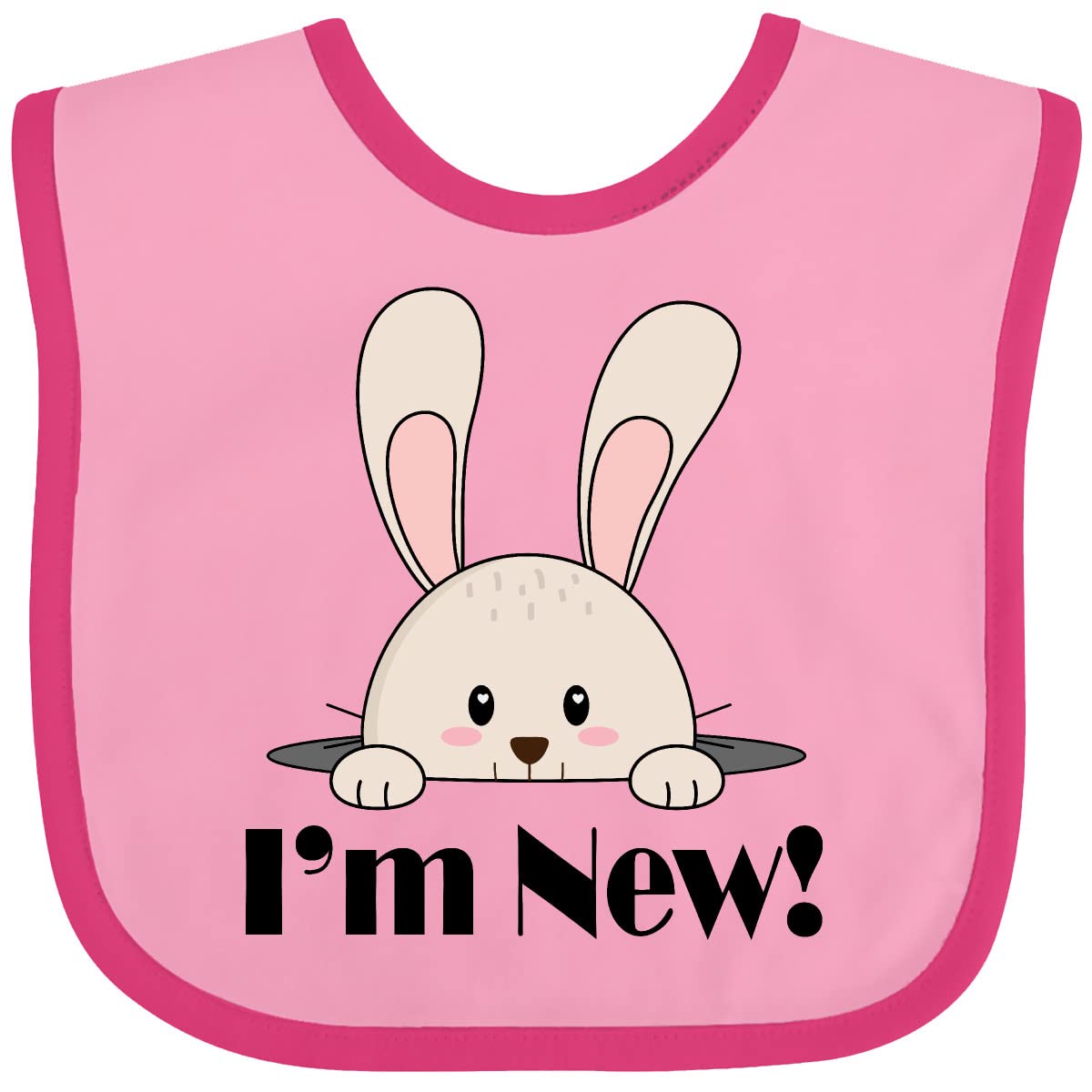 Inktastic New Baby Bunny Rabbit Baby Bib - Soft & Absorbent Drool Bib for Infants & Toddlers - Perfect for Feeding, Teething & Everyday Use