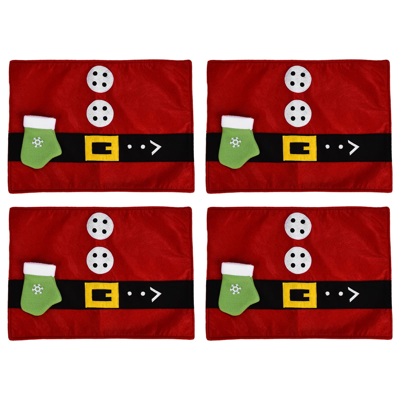 4-Piece Christmas Placemats Set - Non-Woven Fabric Holiday Table Mats for Christmas Party, Family Gatherings & Dining Room Decor - Perfect for Festive Dinners, Holiday Entertaining & Seasonal Home Decoration