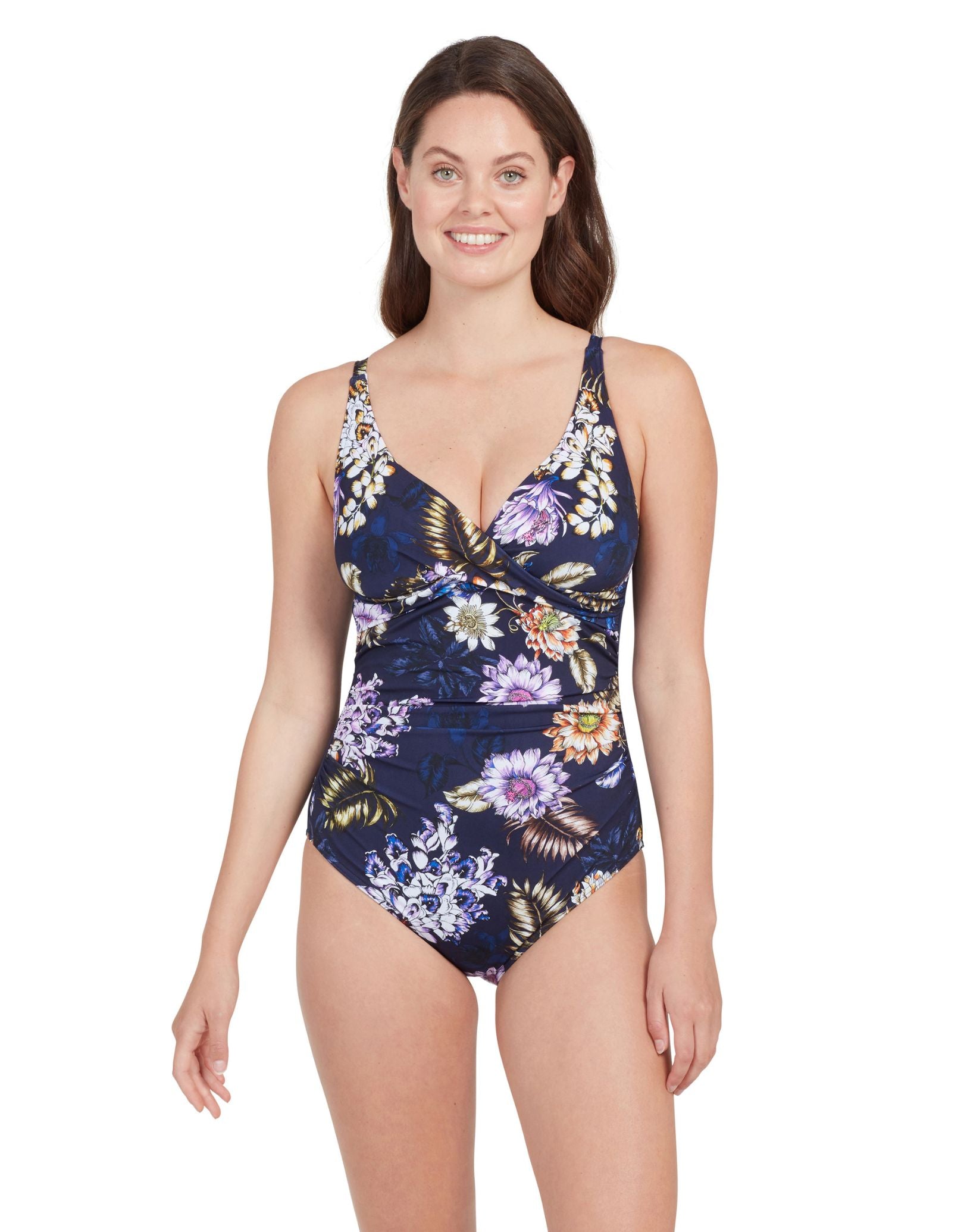 Enigma Mystery Classicback Swimsuit for Women - Navy & Multi Color One Piece Bathing Suit - Perfect for Beach, Pool, and Summer Vacations