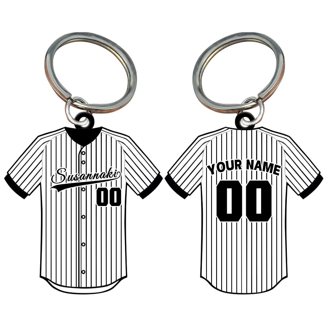 Custom Baseball Keychain with Jersey Number & Name - Personalized Baseball Player Gift for Men & Women - Unique Baseball Jersey Keychain for Fans, Players, Coaches - Perfect for Birthdays, Anniversaries & Team Gifts