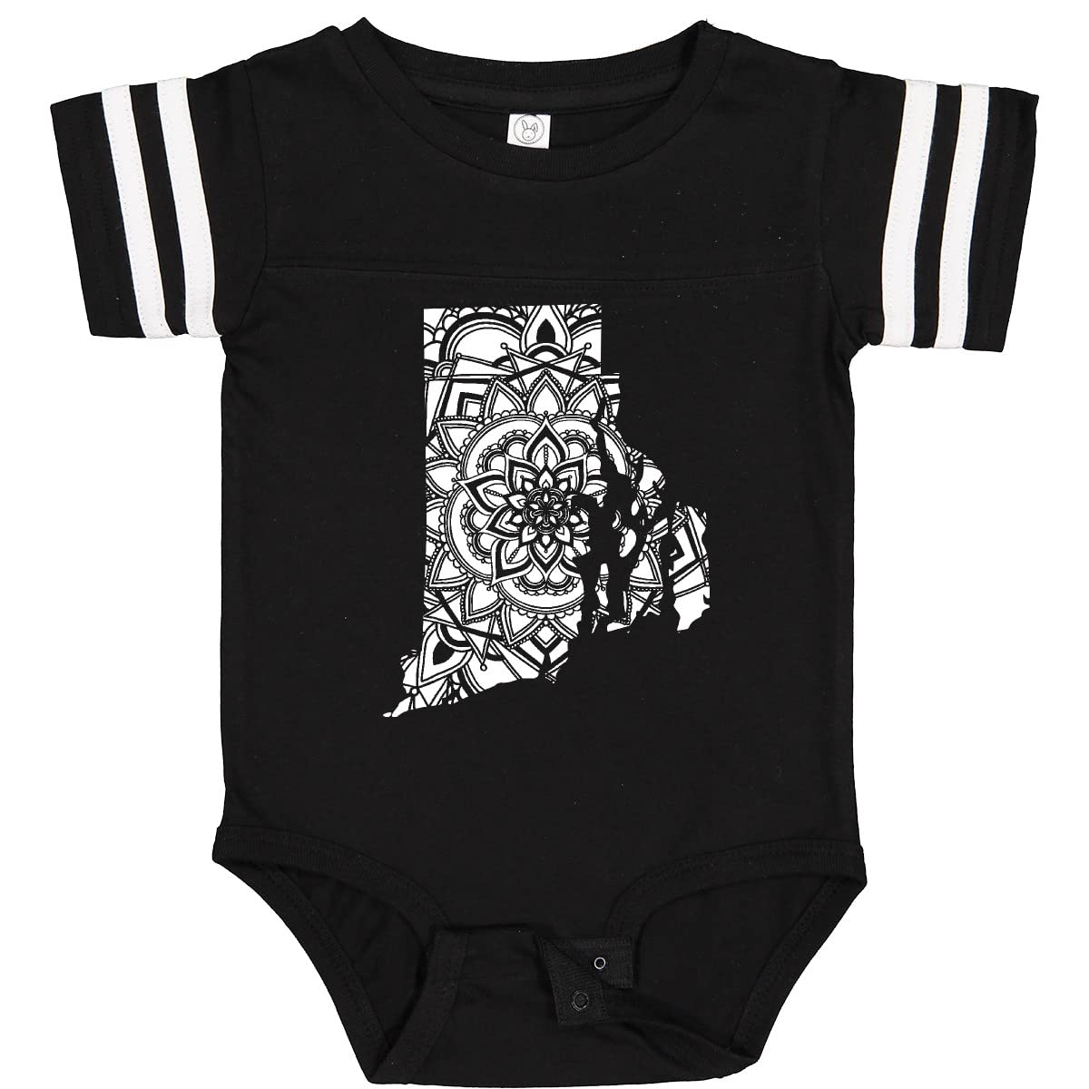 Inktastic Rhode Island Silhouette Mandala Baby Bodysuit - Cute Unisex Onesie for Newborns & Infants | Perfect for Family Photos, Baby Showers & Everyday Wear