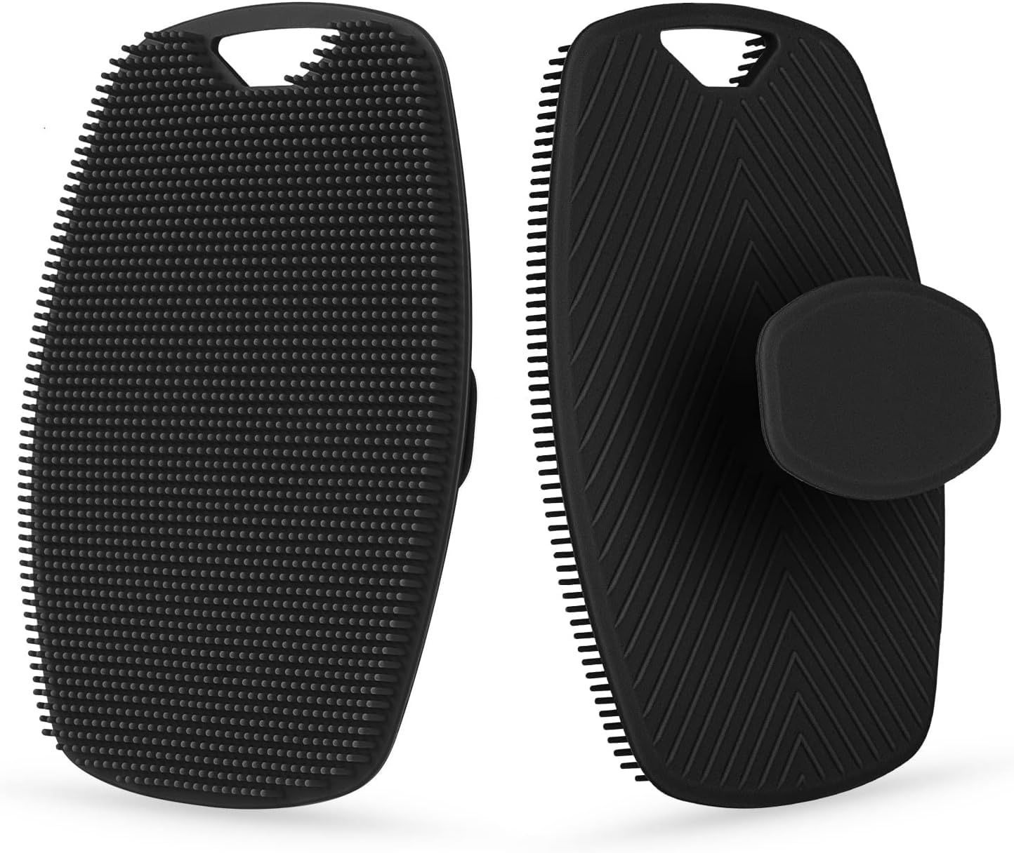 Premium Silicone Body Scrubber for Bathing - Dead Skin Remover & Exfoliator, Super Soft Reusable Shower Brush for Men, Women & Kids - 1PC Black - Perfect for Spa Day, Dry Skin Care & Gentle Exfoliation