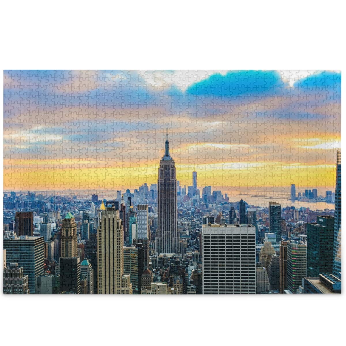 500-Piece New York City Skyline Sunset Jigsaw Puzzle for Adults & Kids - Perfect for Family Game Night, Classroom Activities & Stress Relief