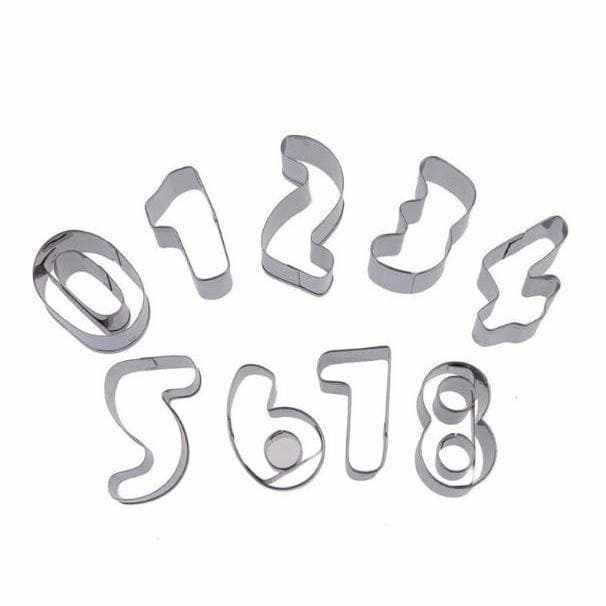 9-Piece Set of 1-Inch Tall Number Font Cookie Cutters - Perfect for Baking, Cake Decorating, and DIY Sugarcraft Projects