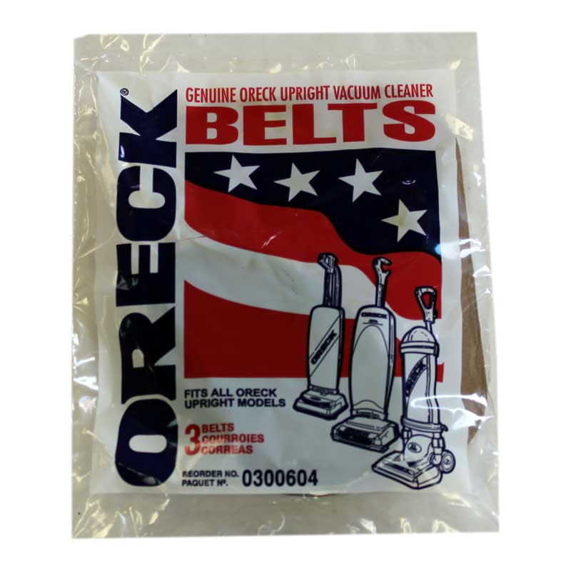 Oreck 0300604 Upright Vacuum Cleaner Flat Belts - 3 Pack Replacement Belts for Oreck XL & Commercial Upright Vacuums - Perfect for Home Cleaning & Commercial Use