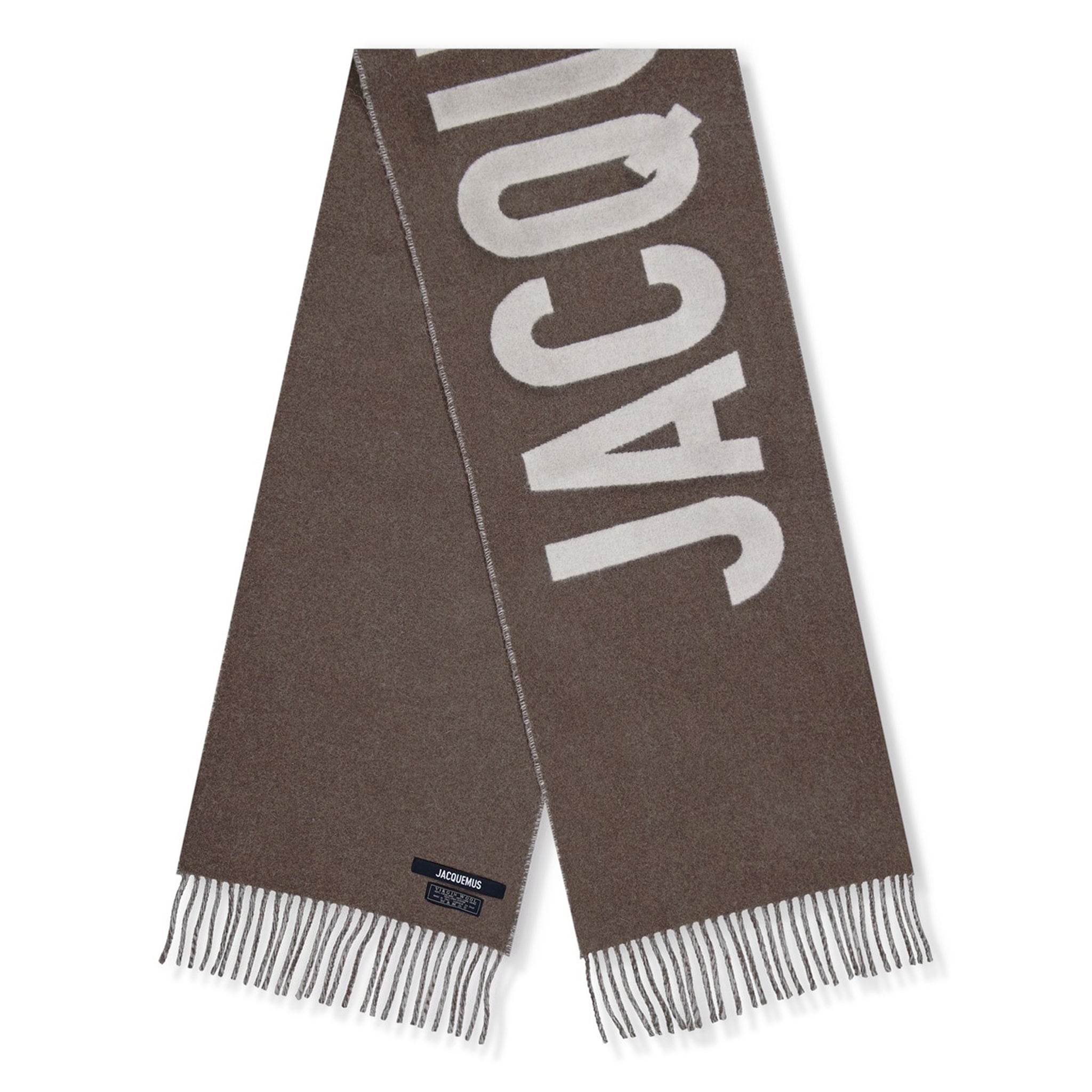 Jacquemus L'écharpe Fringe Logo Multi Brown Scarf - Stylish Winter Accessory for Women, Perfect for Cold Weather & Fashion Outfits