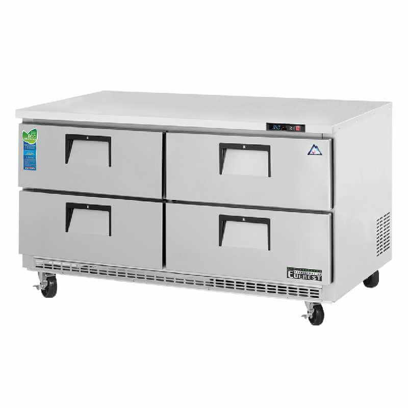 Everest ETBWR2 D4 Commercial 59-Inch Undercounter Refrigerator with 4 Drawers - Perfect for Restaurants, Bars, and Kitchen Storage