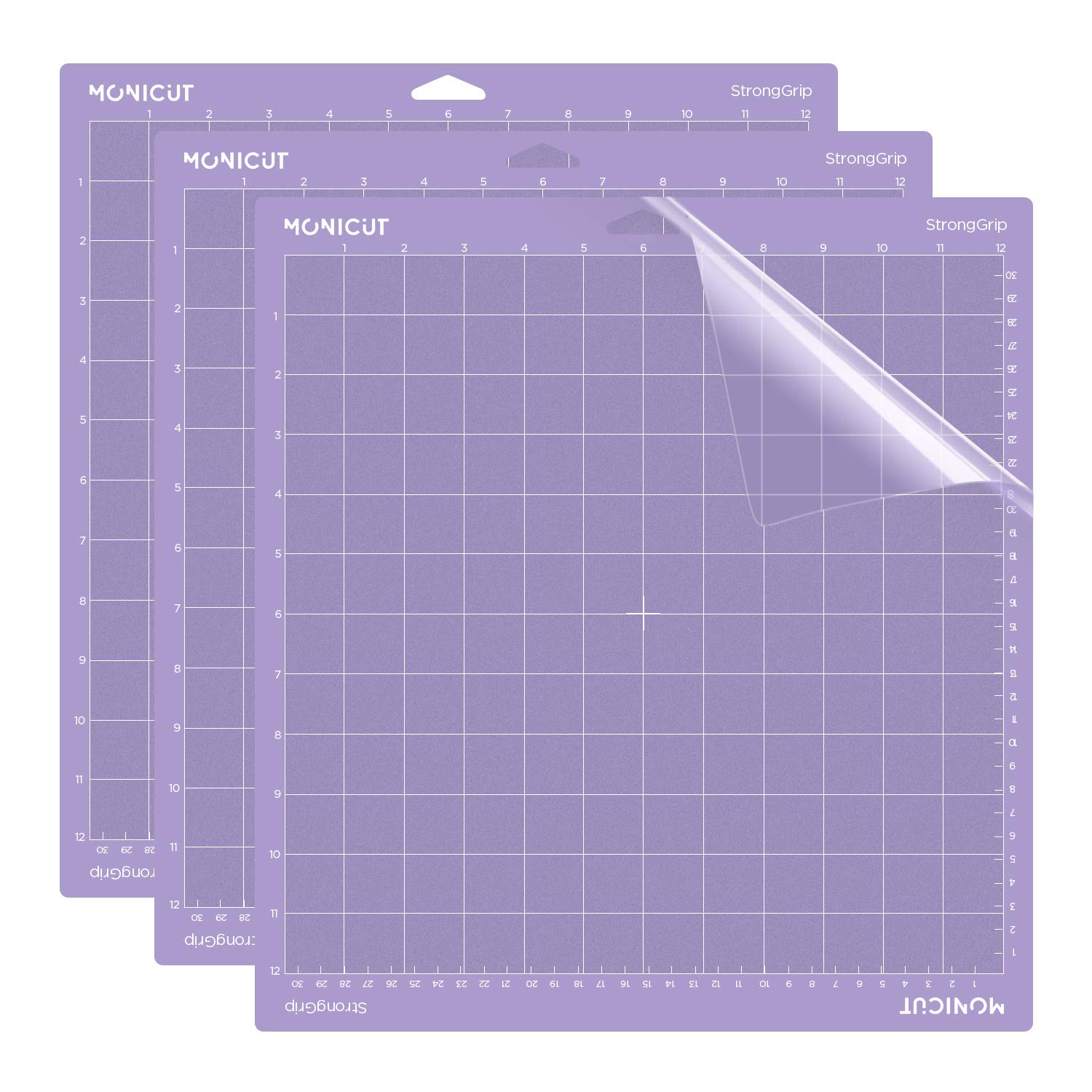 Monicut 12x12 Stronggrip Cutting Mat Set - 3 Pack Non-Slip Flexible Craft Mats for Cricut Maker 3, Maker, Explore 3, Air 2, Air & One - Perfect for DIY Crafts, Quilting, Sewing, Scrapbooking & All Art Projects | Ideal for Home, Studio & Classroom Use