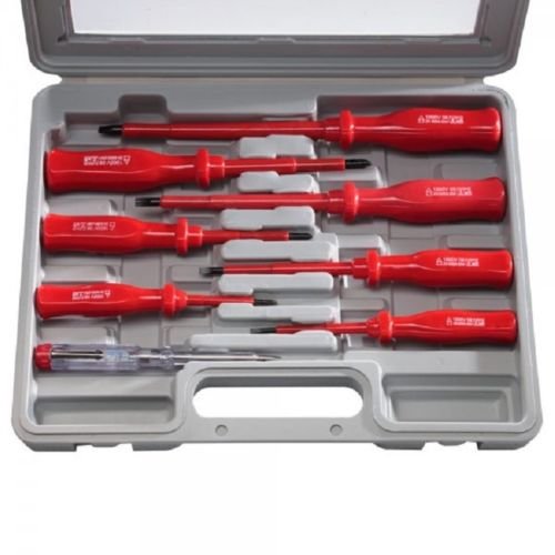 8-Piece Insulated Electrician Screwdriver Set with Voltage Tester - Professional Electrical Tool Kit for Home Repairs, Wiring, and DIY Projects