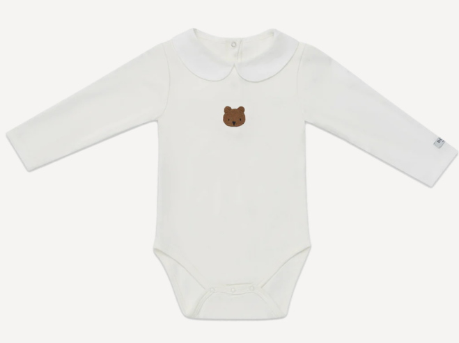 Donsje Davo Bear Bodysuit for Babies 6-30 Months | Organic Cotton Baby Onesie | Soft & Comfortable for Everyday Wear, Playtime, and Photo Shoots