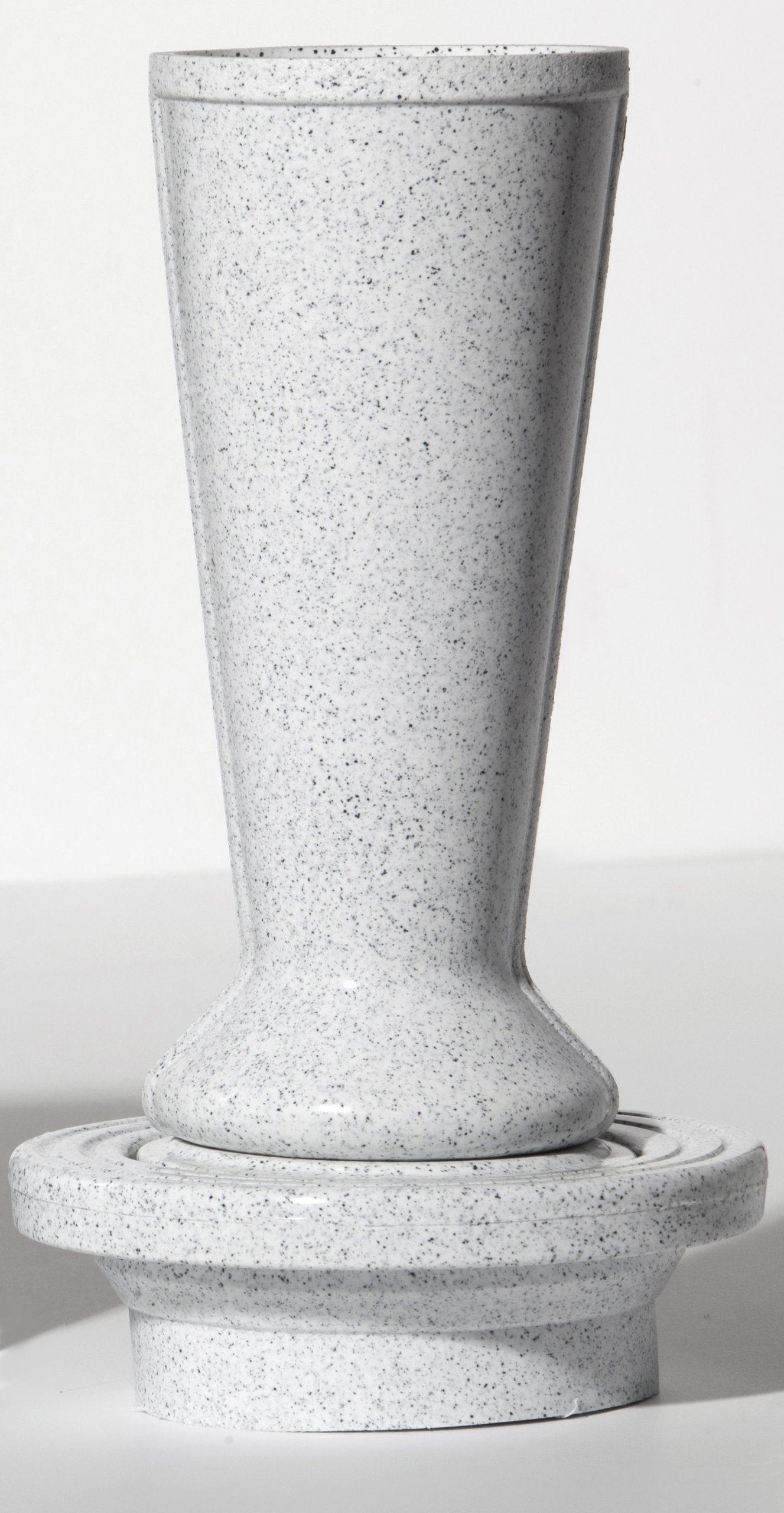 White Granite Replacement Cemetery Flower Vase - Theft Deterrent ForeverSafe Marker Vase by Granger Plastics for Gravesite Memorial Decor