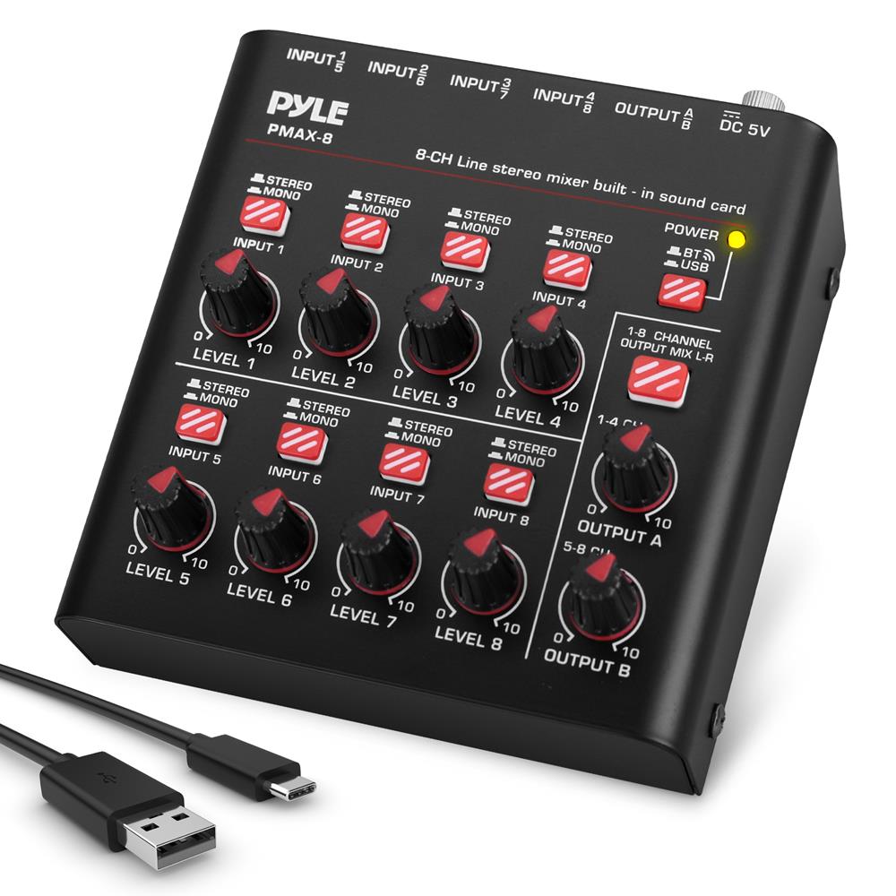 Compact Bluetooth Line Mixer for DJs & Musicians - Perfect for Home Studios, Live Performances & Podcasting
