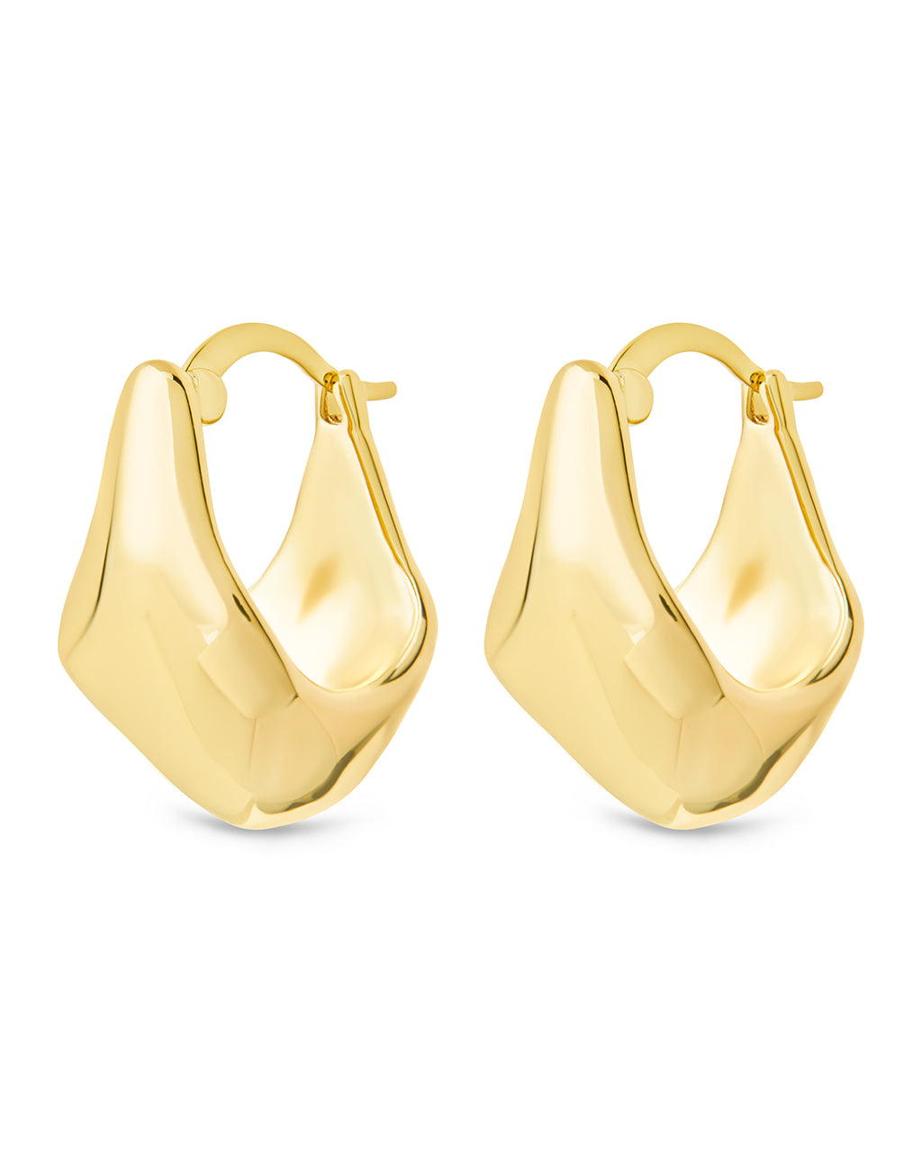 Elise Polished Micro Hoop Earrings - 14K Gold Plated Minimalist Hoops for Women | Perfect for Everyday Wear, Office & Date Night