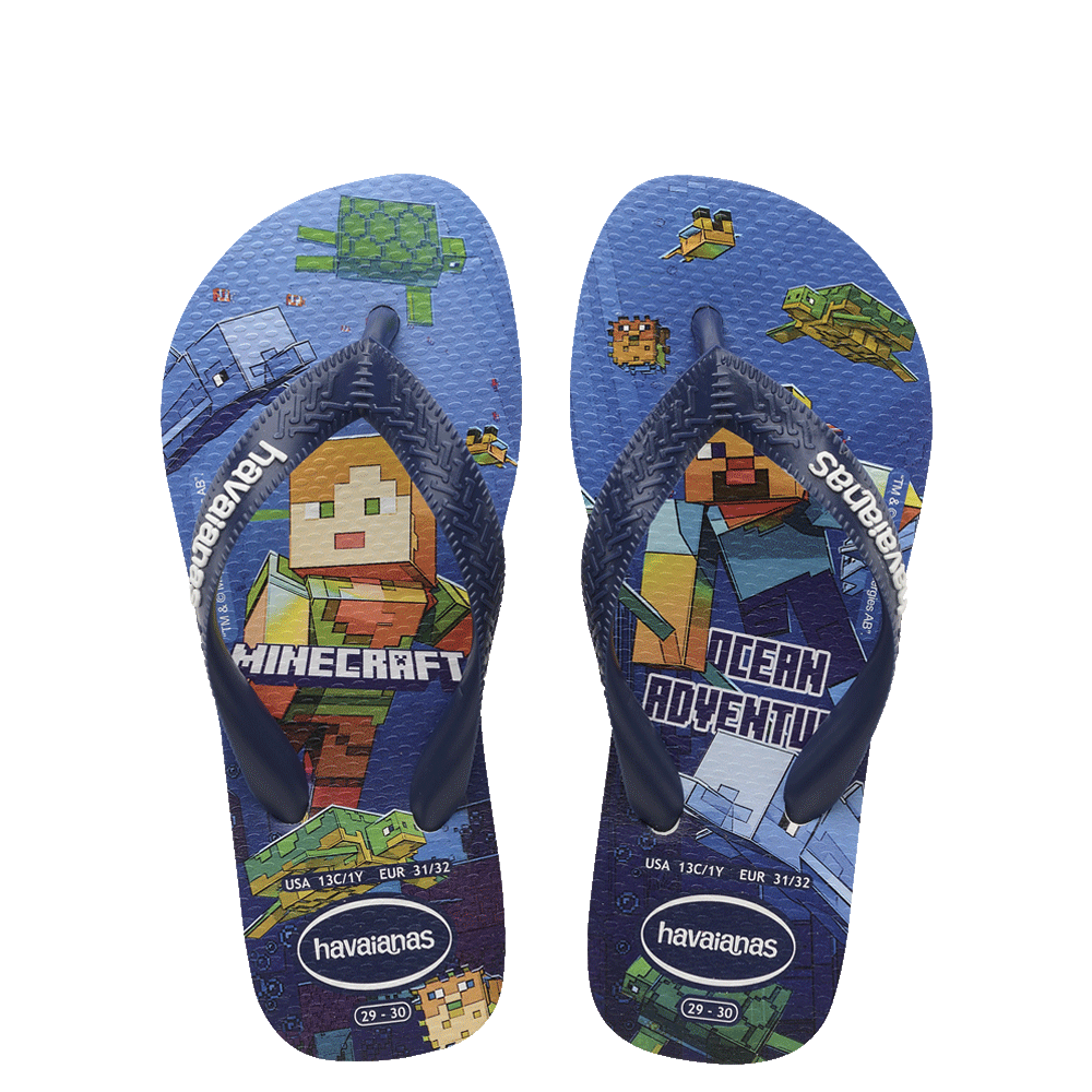 Havaianas Kids Minecraft Flip Flops - Comfortable Sandals for Boys & Girls | Perfect for Beach, Pool & Summer Play