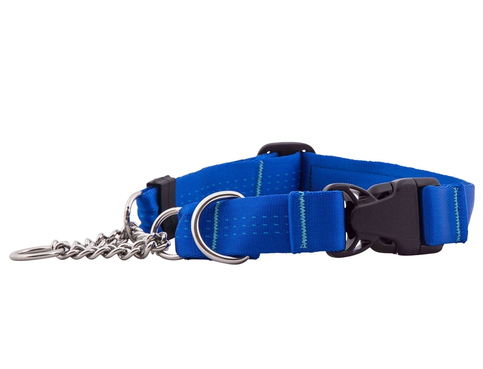 Blue Martingale Training Collar for Dogs - Technika Quick Release Adjustable No-Slip Design - Perfect for Obedience Training, Walking & Behavior Correction