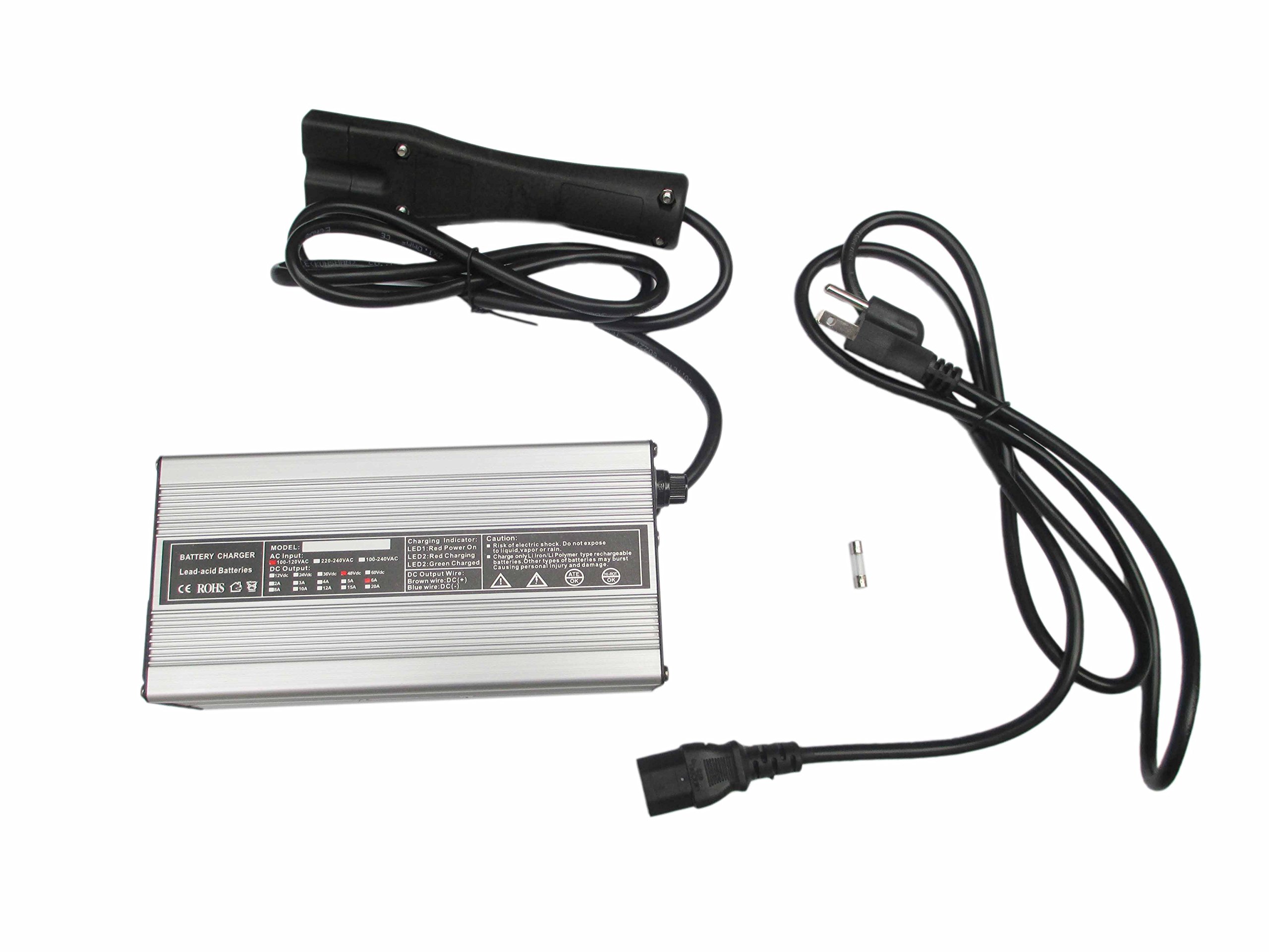 48V 6A Golf Cart Battery Charger for EZ-GO RXV with 3-Prong Plug | Fast Charging | Compatible with EZGO RXV Models | Perfect for Home, Golf Course & RV Use