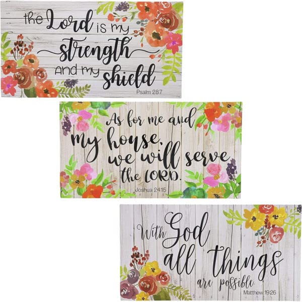 3 Pack Floral Magnetic Vent Covers with Inspirational Bible Verses - Elegant Home Decor for Living Room, Bedroom & Office - Rustproof HVAC Register Grille for Wall or Floor Vents