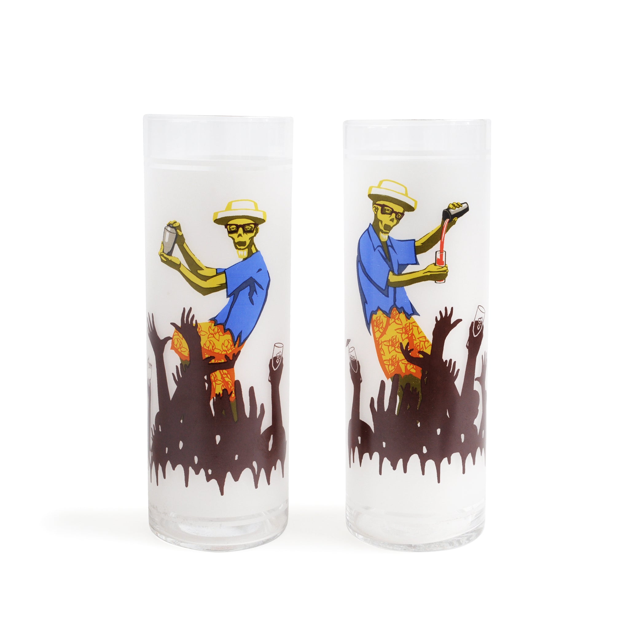 BEACHBUM BERRY Zombie Glasses - Set of 2 (15oz/450ml Each) - Perfect for Tropical Cocktails, Beach Parties & Tiki Bar Decor